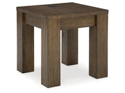 Rosswain - Square End Table - Warm Brown