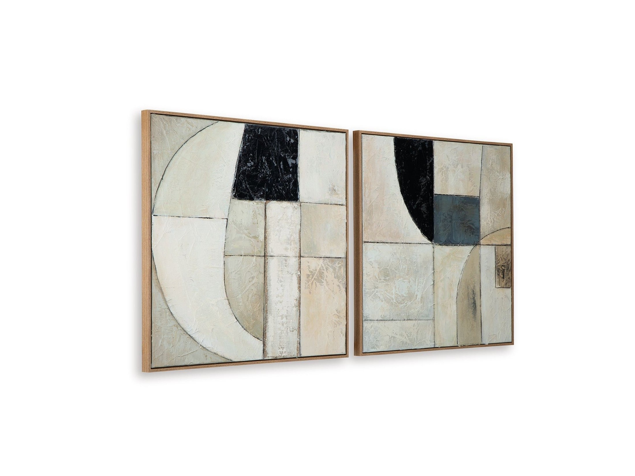 Bexlen - Wall Art Set (Set of 2) - Tan / Taupe / Black