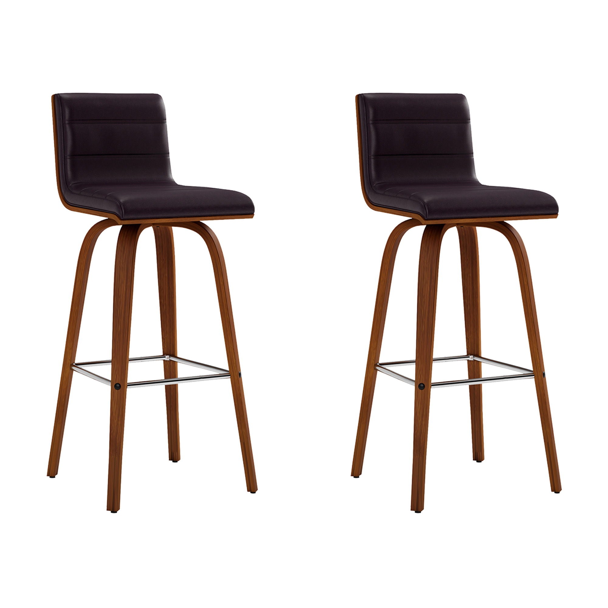 Vienna - 30" Swivel Bar Stool - Walnut Wood