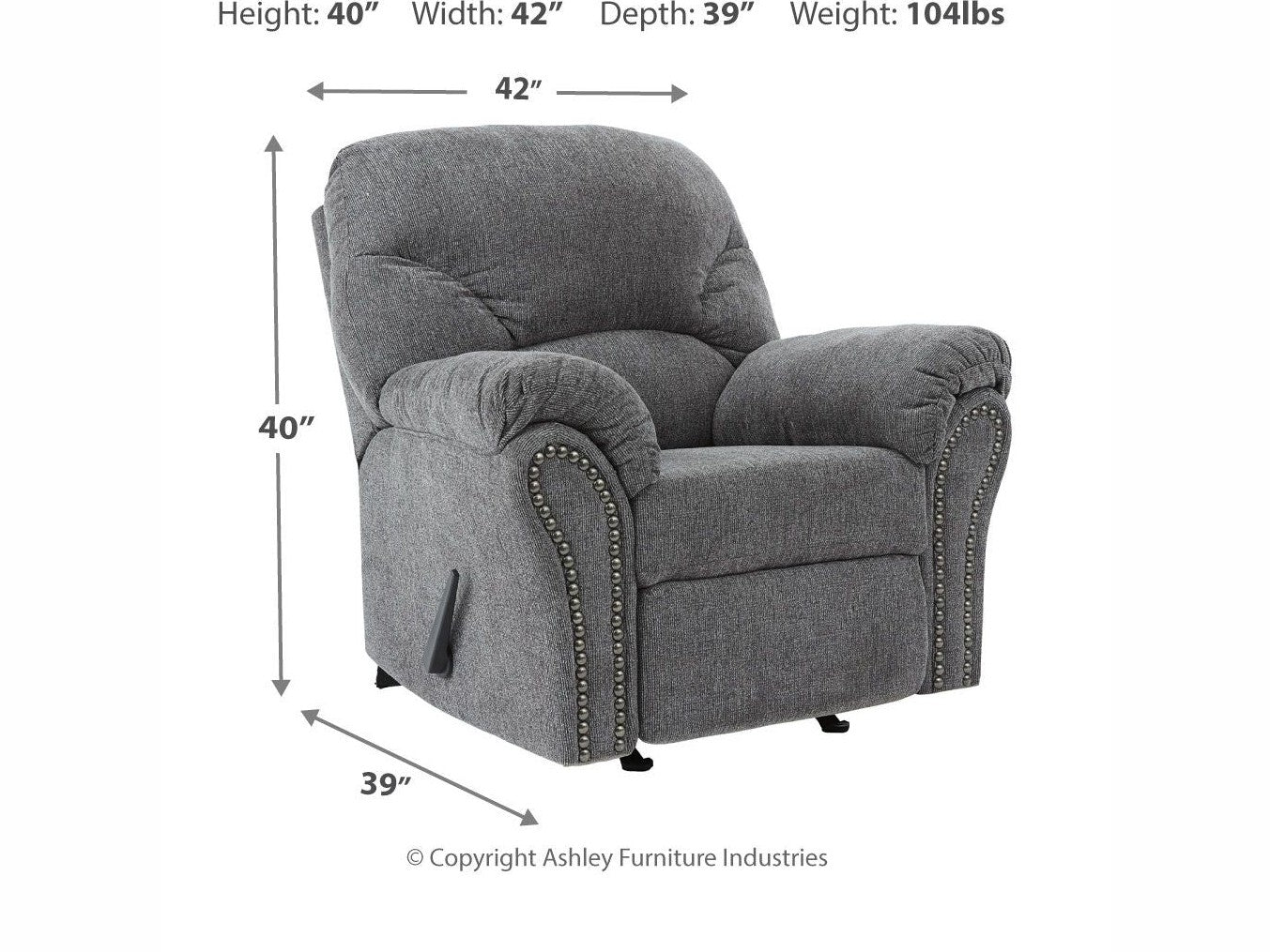 Allmaxx - Rocker Recliner - Pewter