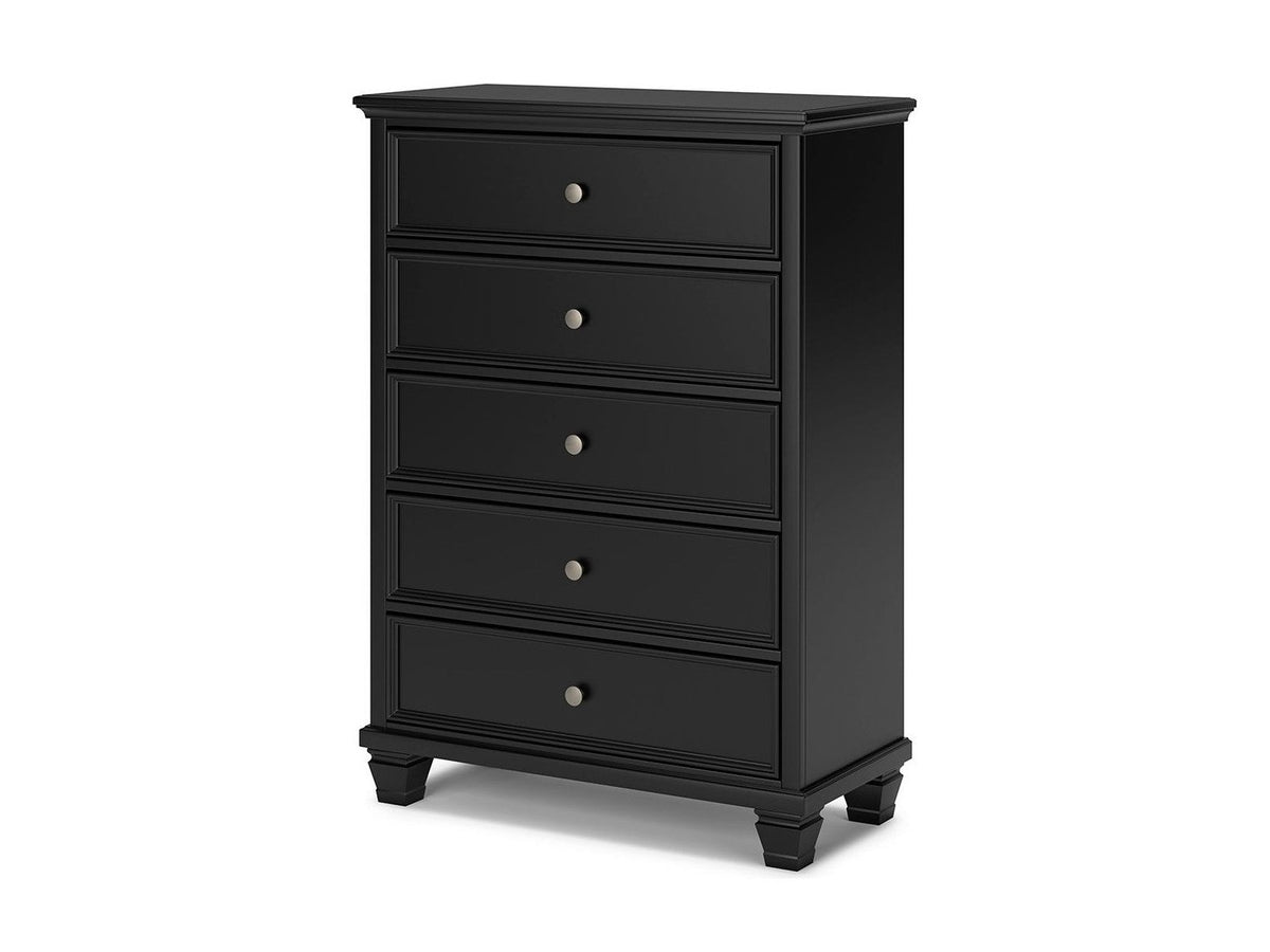 Lanolee - Five Drawer Chest - Black