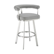 Nolagam - Swivel Bar Stool - Brushed Stainless Steel