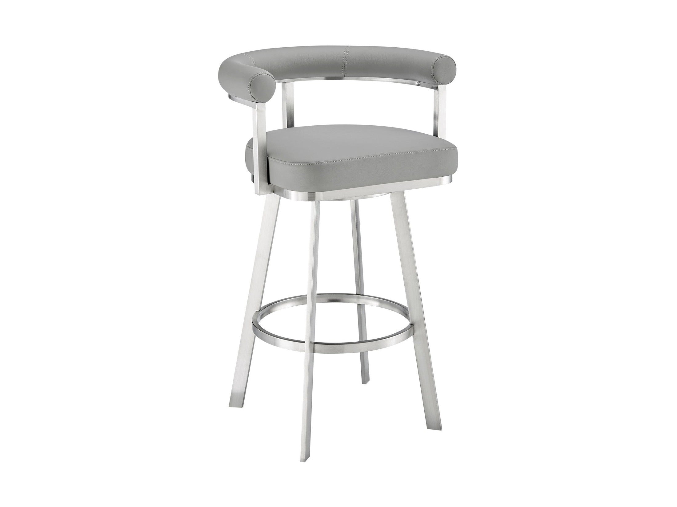 Nolagam - Swivel Bar Stool - Brushed Stainless Steel