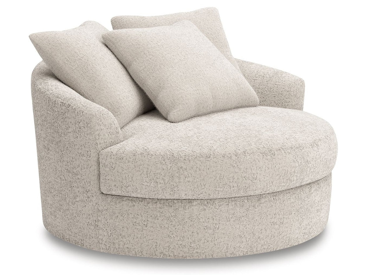 Snodoodle - Oversized Swivel Accent Chair - Arctic