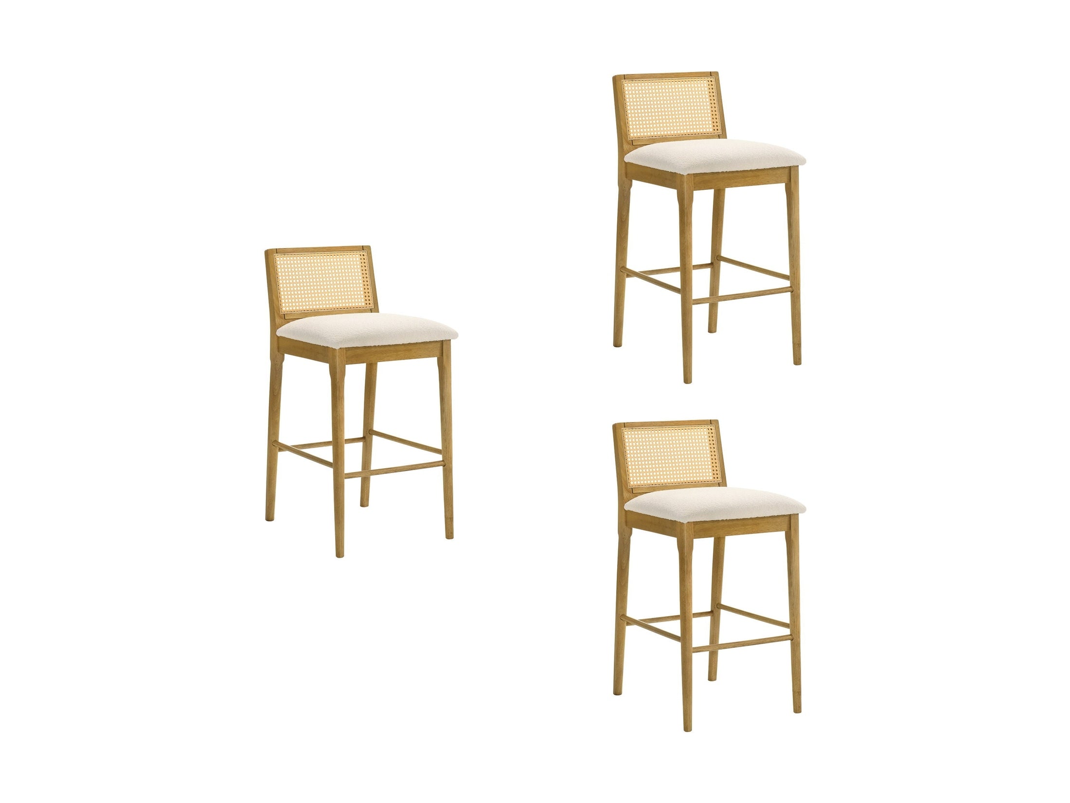 Tobias - Coastal Modern Wood Bar Height Kitchen Bar Stool