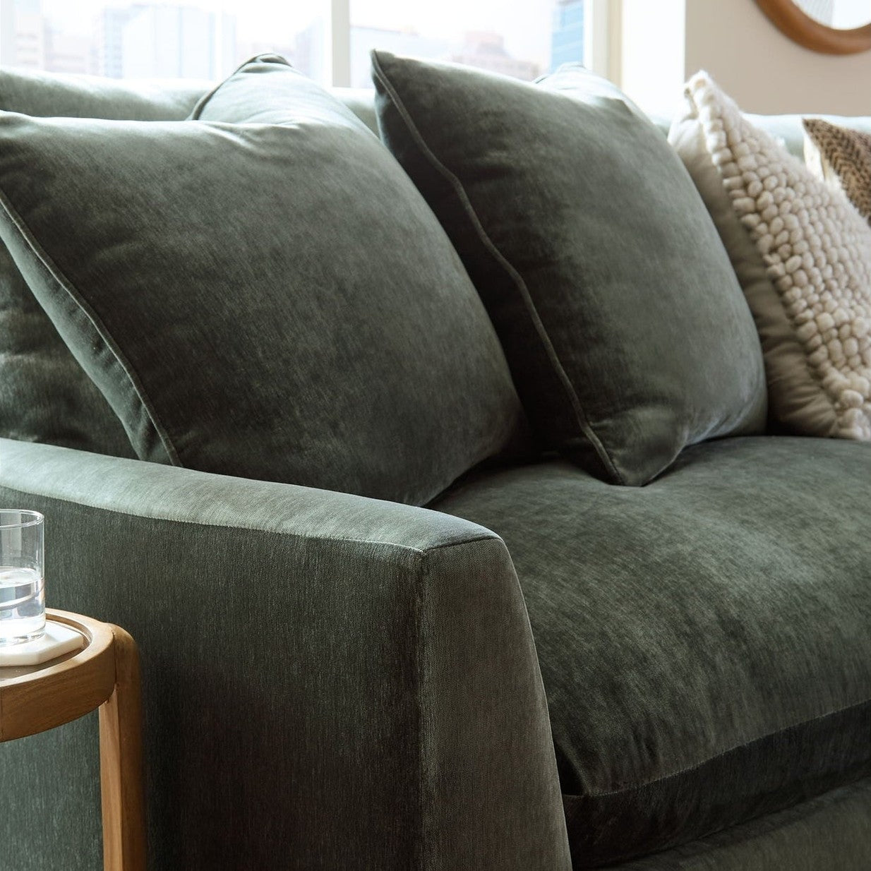 Carriage View - 3-Piece Sectional - Jade
