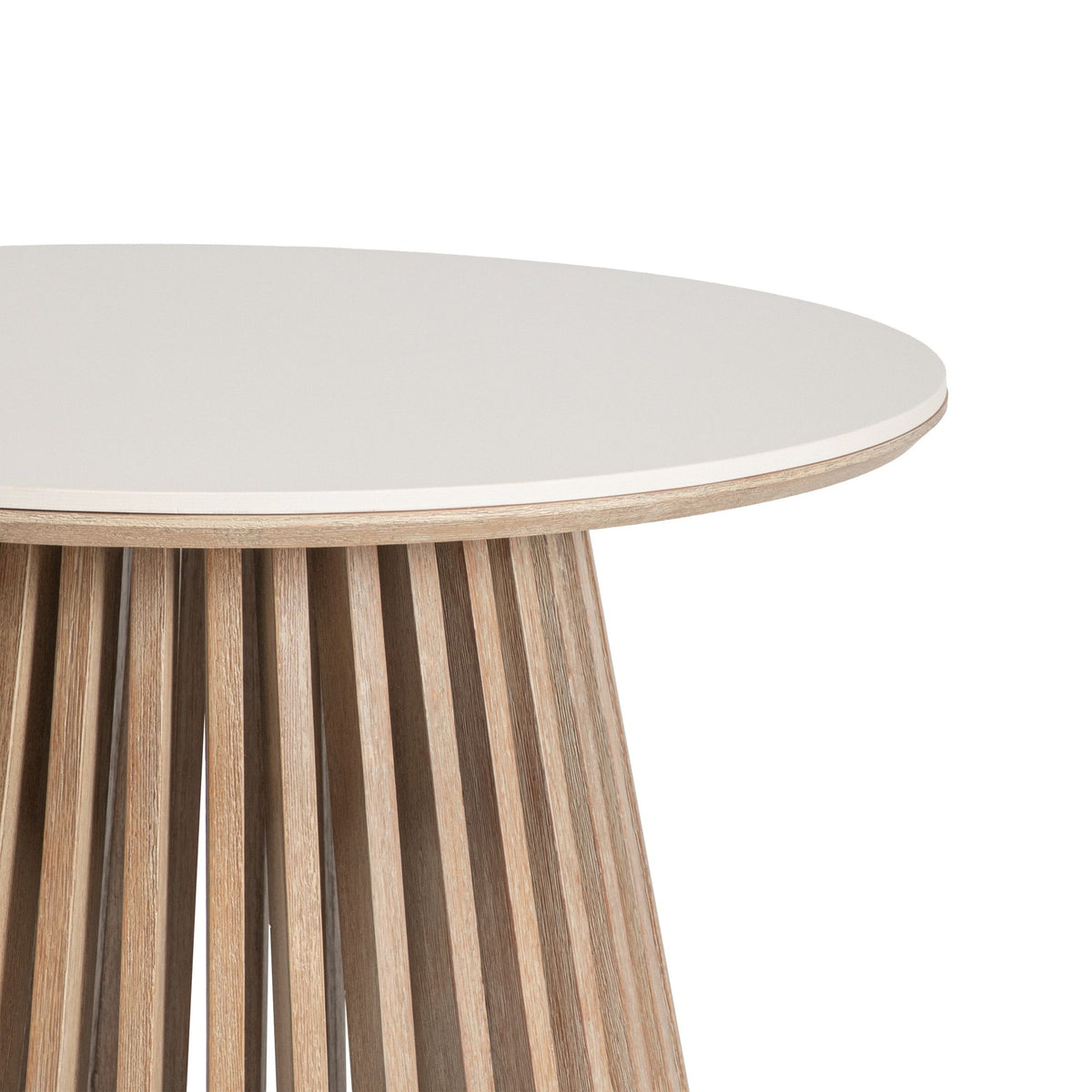 Karmic - 36" Round Outdoor Dining Table - Wire-Brushed Eucalyptus