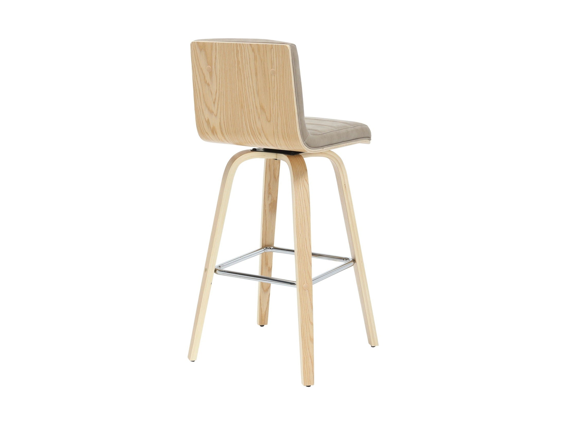 Vienna - 39.5" Swivel Bar Height Square Back Wood Bar Stool With Faux Leather Seat