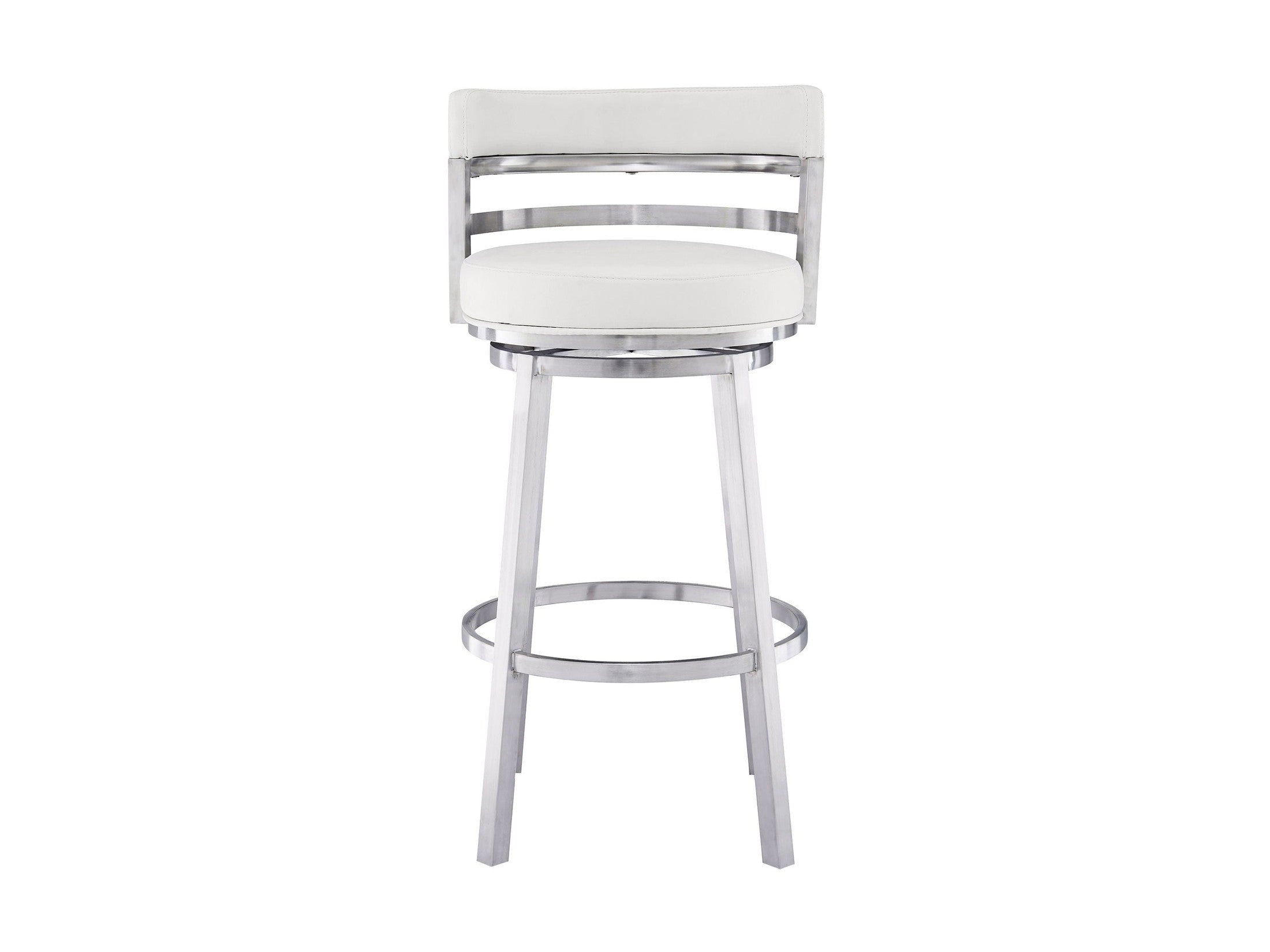 Titana - Swivel Faux Leather And Brushed Stainless Steel Bar Stool