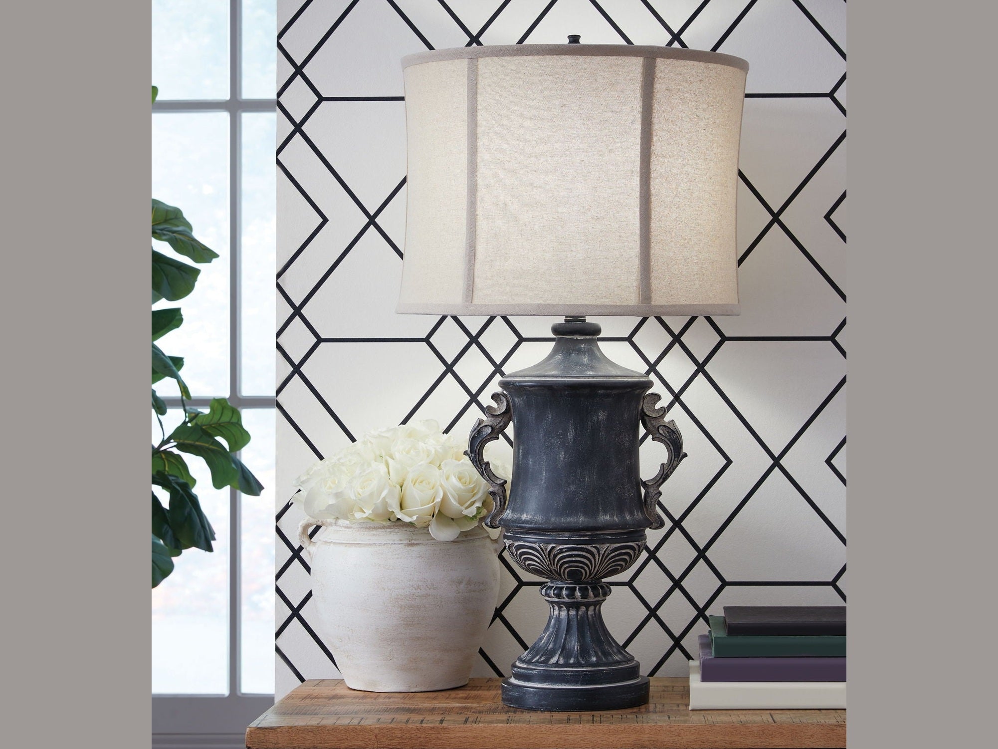 Morvanford - Poly Table Lamp - Antique Black