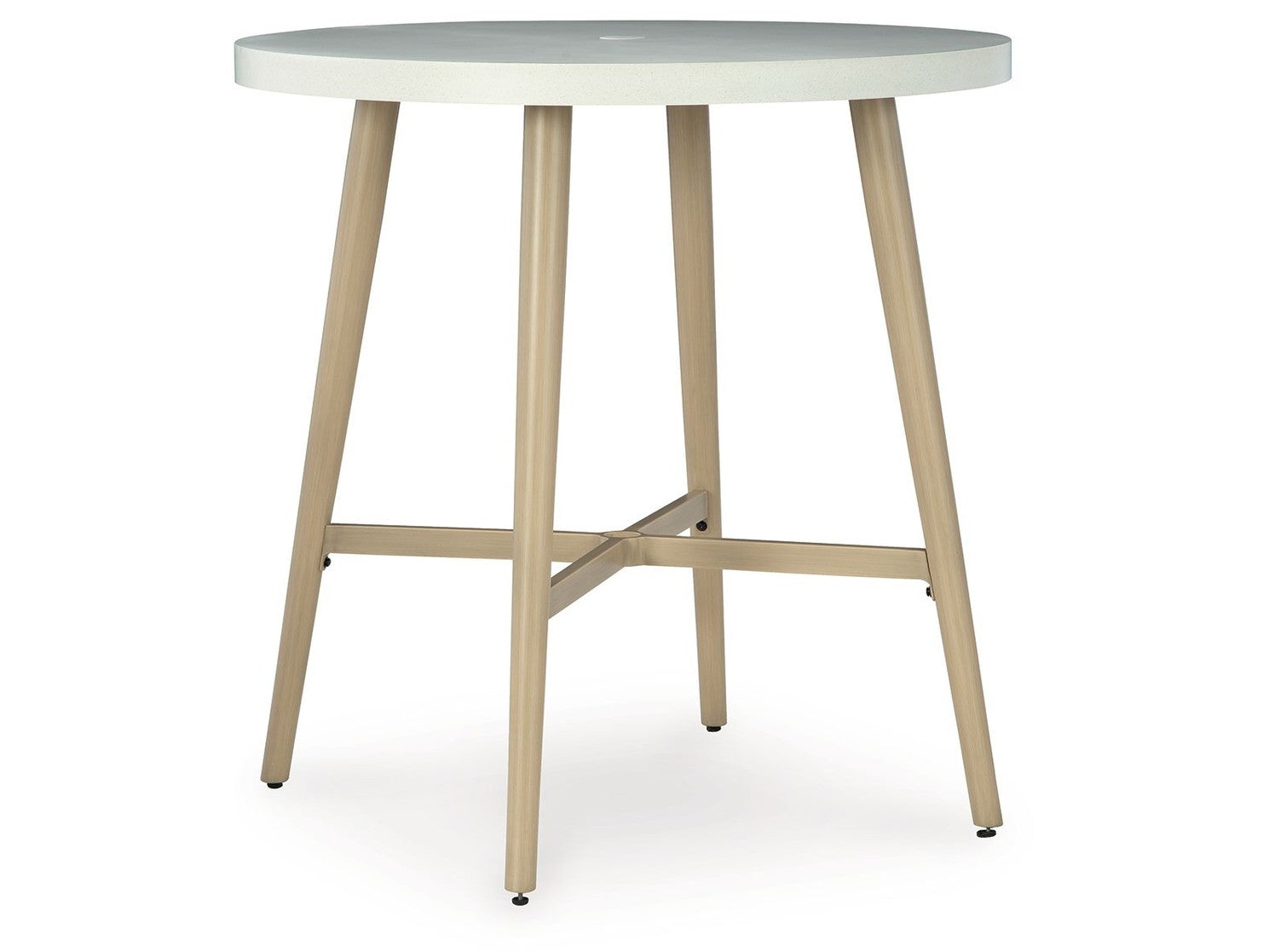 Seton Creek - Round Bar Table With Umbrella Option - Beige
