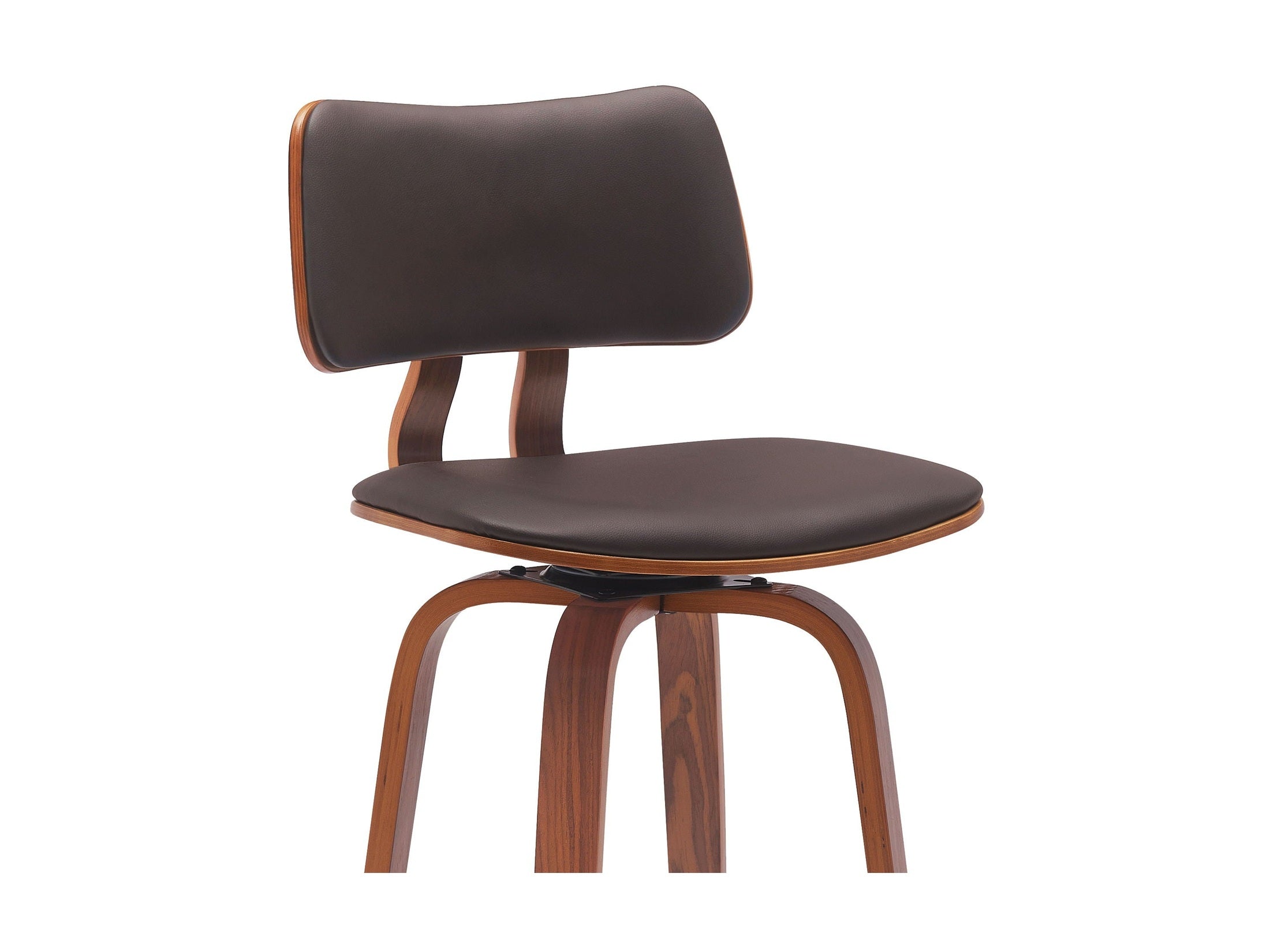 Pico - Swivel Walnut Wood Faux Leather Stool
