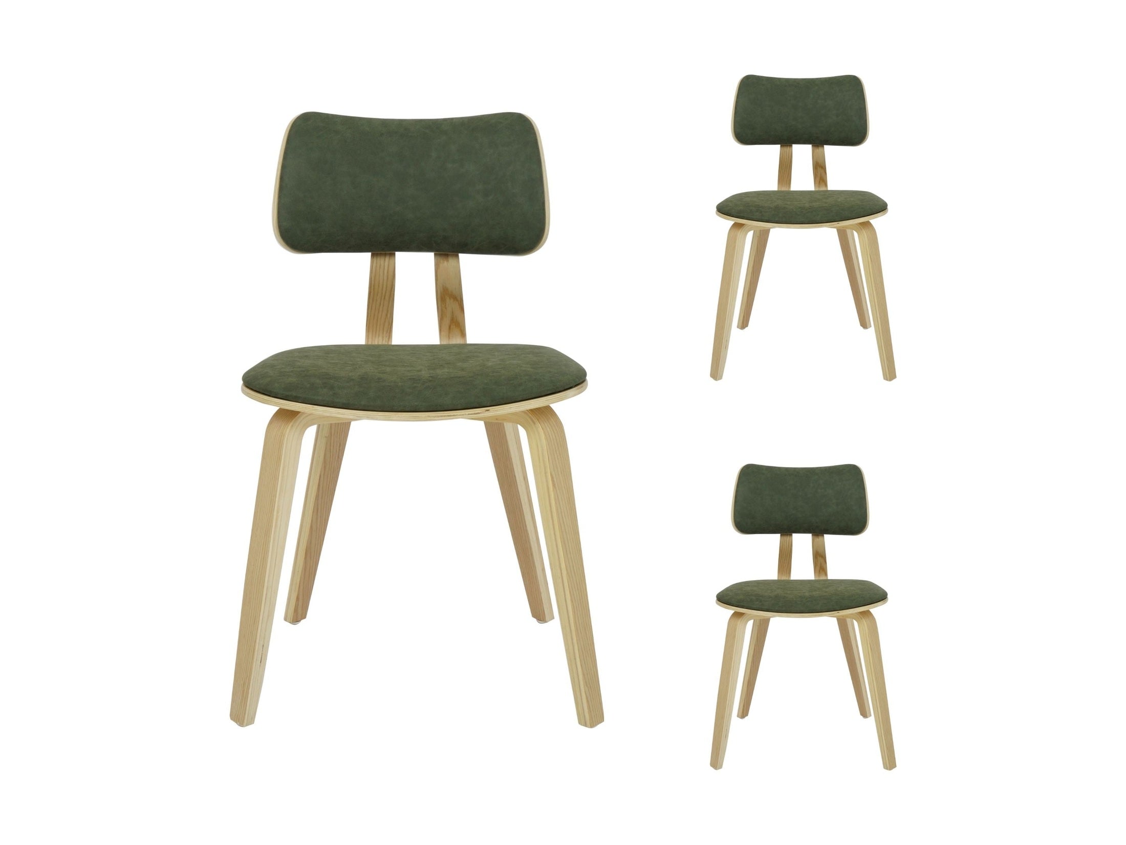 Jaguar - Curved Back Wood Dining Chair With Faux Leather Seat