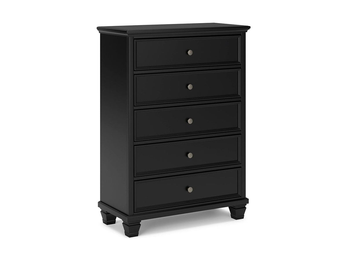 Lanolee - Five Drawer Chest - Black