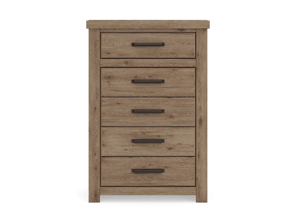 Oliandon - Five Drawer Chest - Light Brown