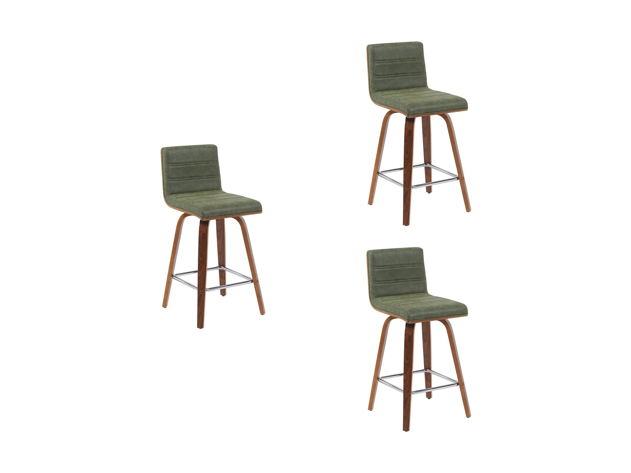 Vienna - Modern Counter Height Swivel Bar Stool - Walnut Finished Wood Frame