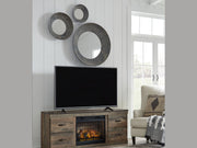 Trinell - TV Stand With Electric Fireplace - Brown