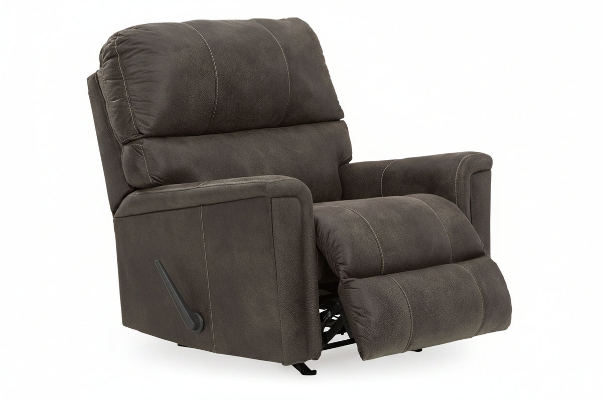 Gray recliner chair on a white background
