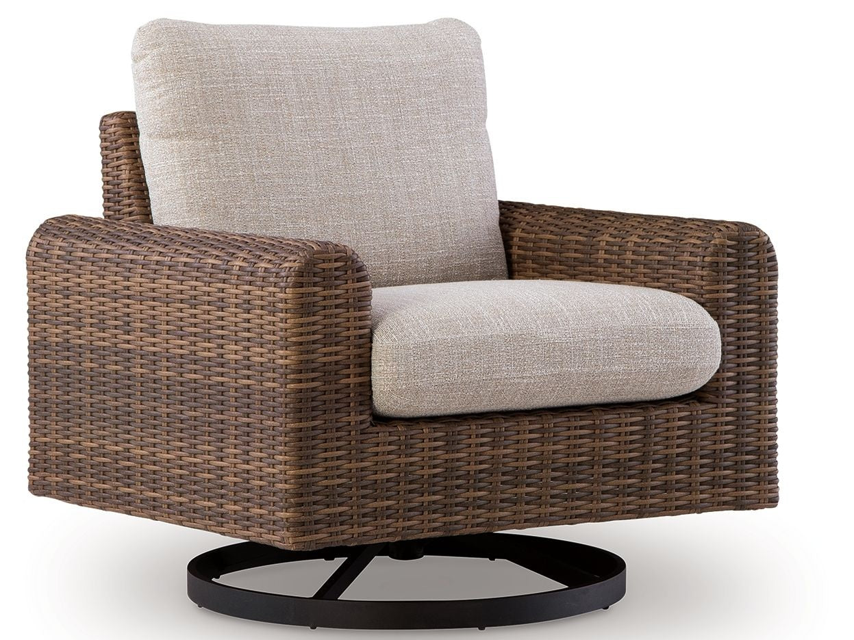 Angel Island - Swivel Lounge With Cushion - Gray / Brown