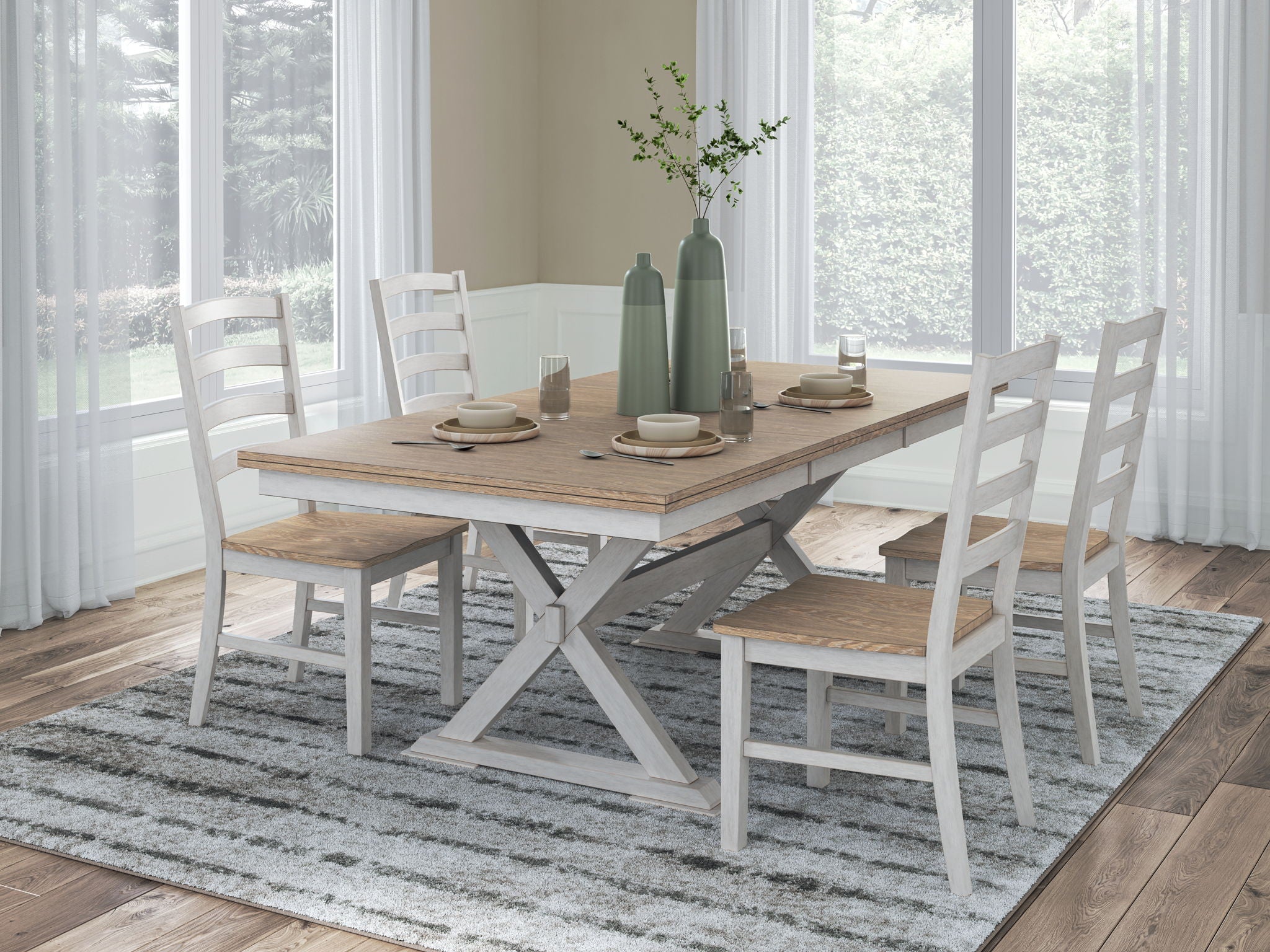 Westlinport - Rectangular Dining Room Butterfly Extension Table Set