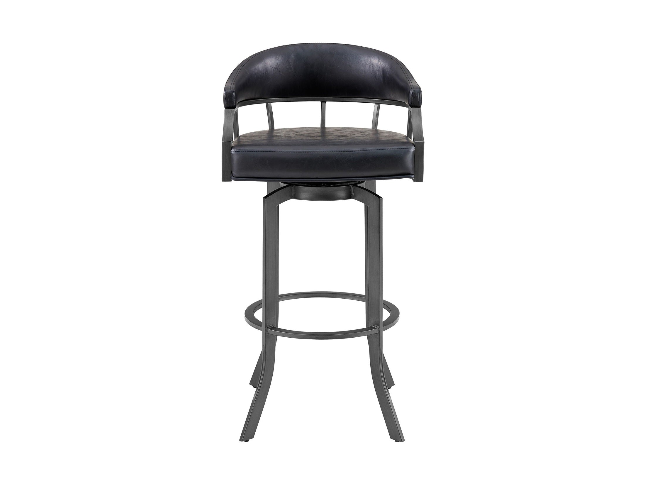 Pharaoh - Swivel Faux Leather Bar Stool - Mineral Finish