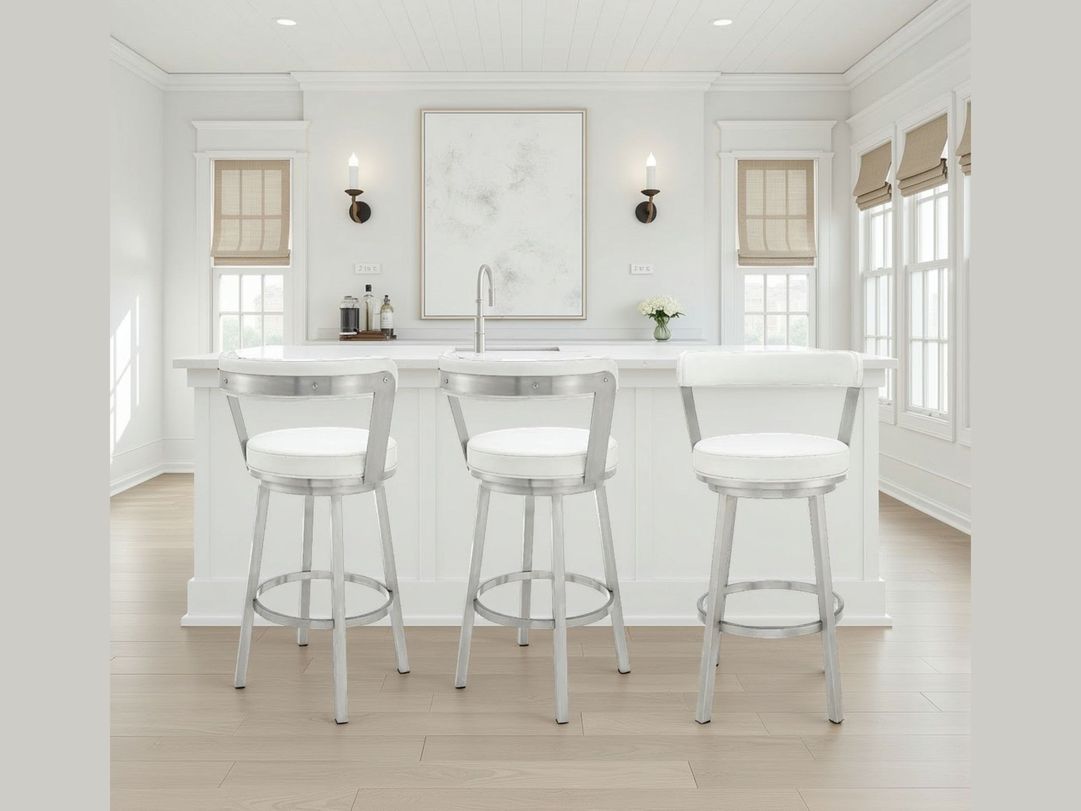 Bryant - Swivel Bar Stool With Silver Frame