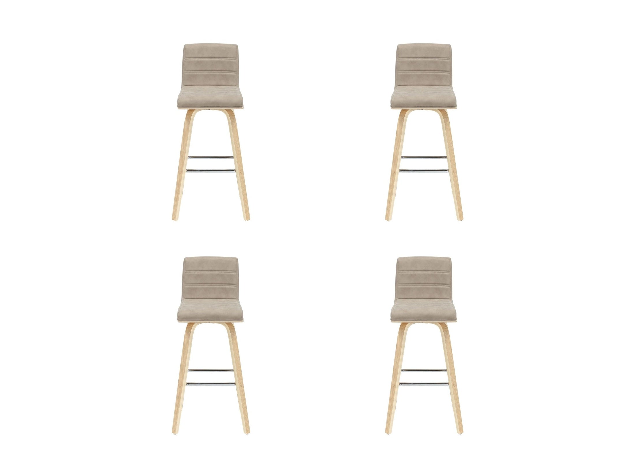 Vienna - 39.5" Swivel Bar Height Square Back Wood Bar Stool With Faux Leather Seat