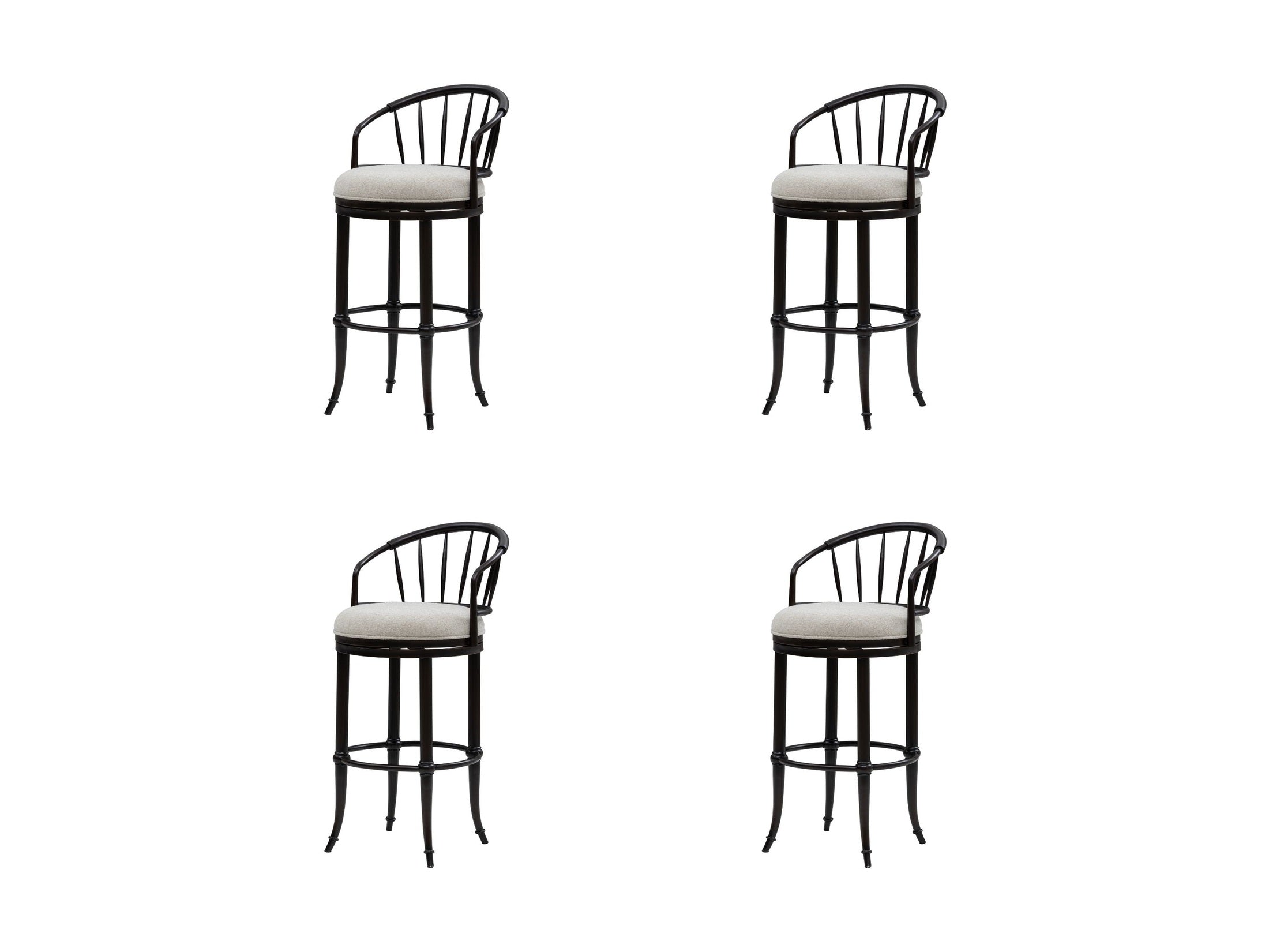 Luther - Commercial Grade Steel Frame Fabric Upholstered Swivel Bar Height Barstool