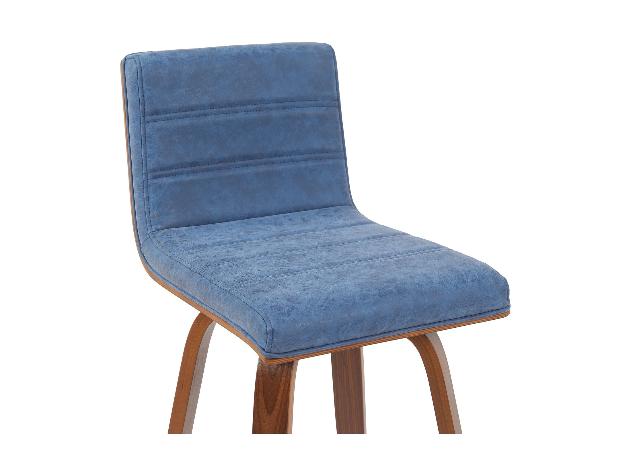 Vienna - Modern Swivel Bar Height Stool - Walnut Finished Wood Frame