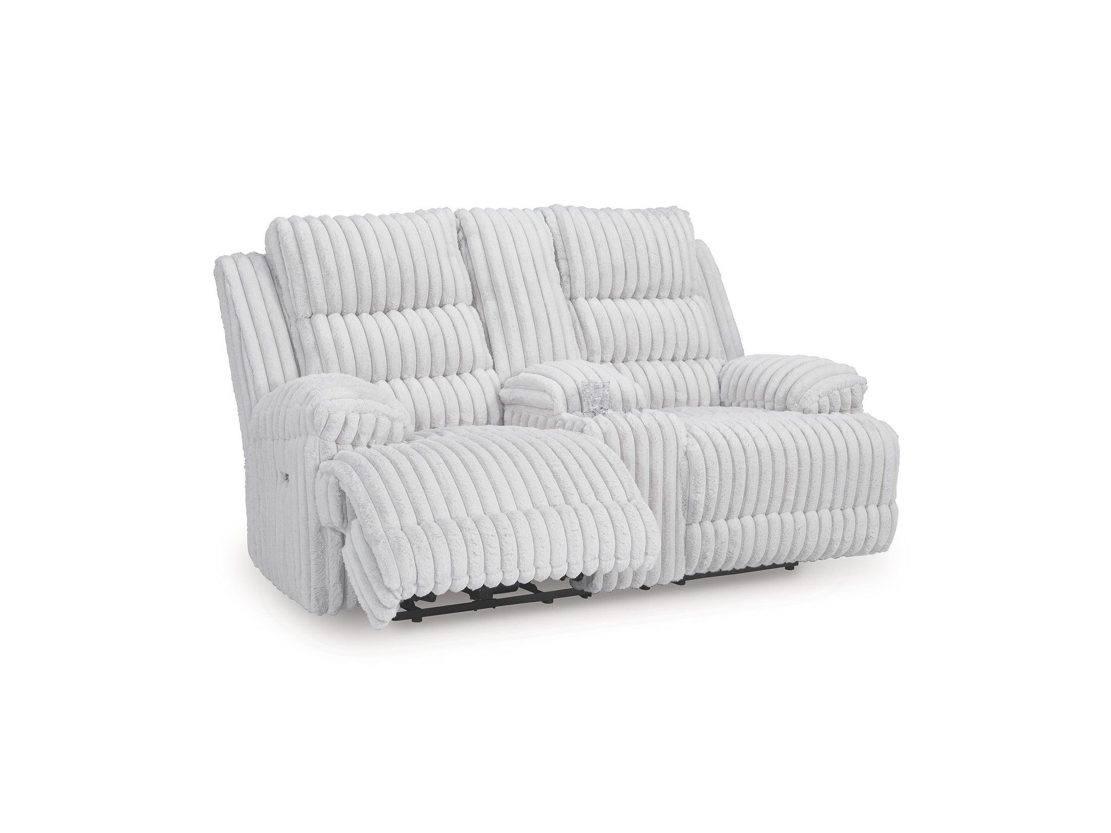 Rhines Falls - Double Reclining Power Loveseat With Console - Alloy