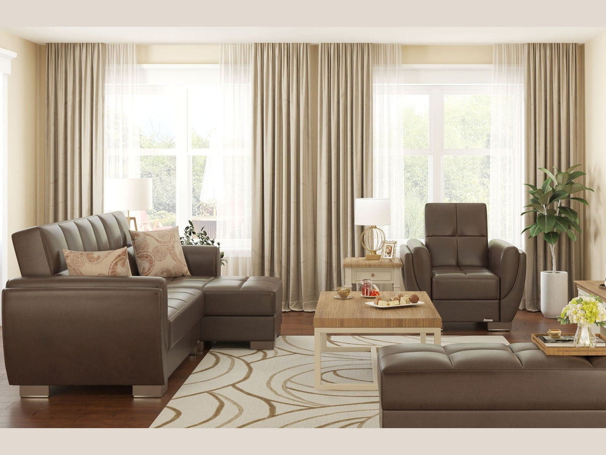 Ottomanson Armada Air - Upholstered Convertible Chaise Lounge With Storage
