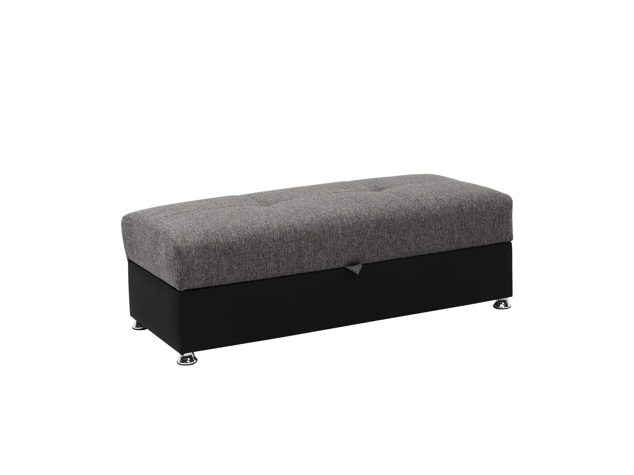 Ottomanson Harmony - Upholstered Convertible Ottoman With Storage - Gray PU
