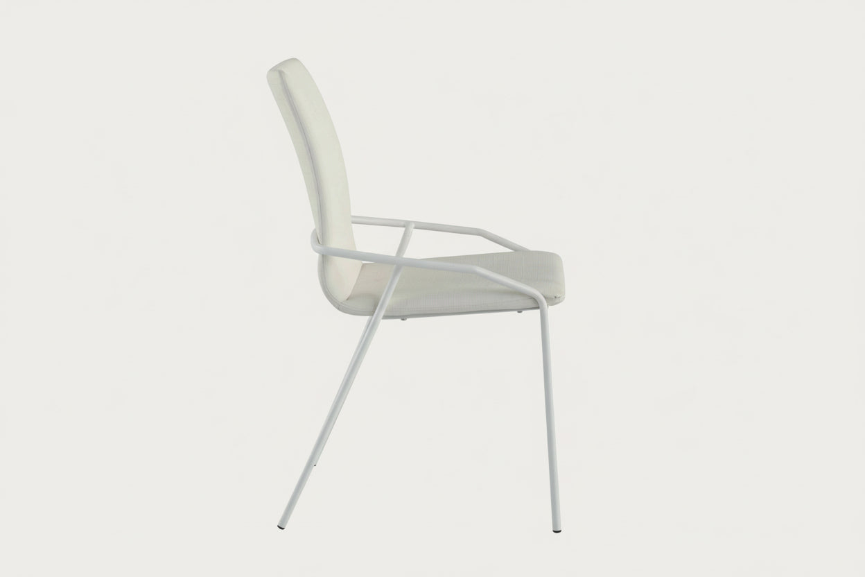 Alicia white side chair with a minimalist design