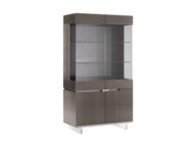 Athena glass display cabinet with a dark wood finish on a white background.