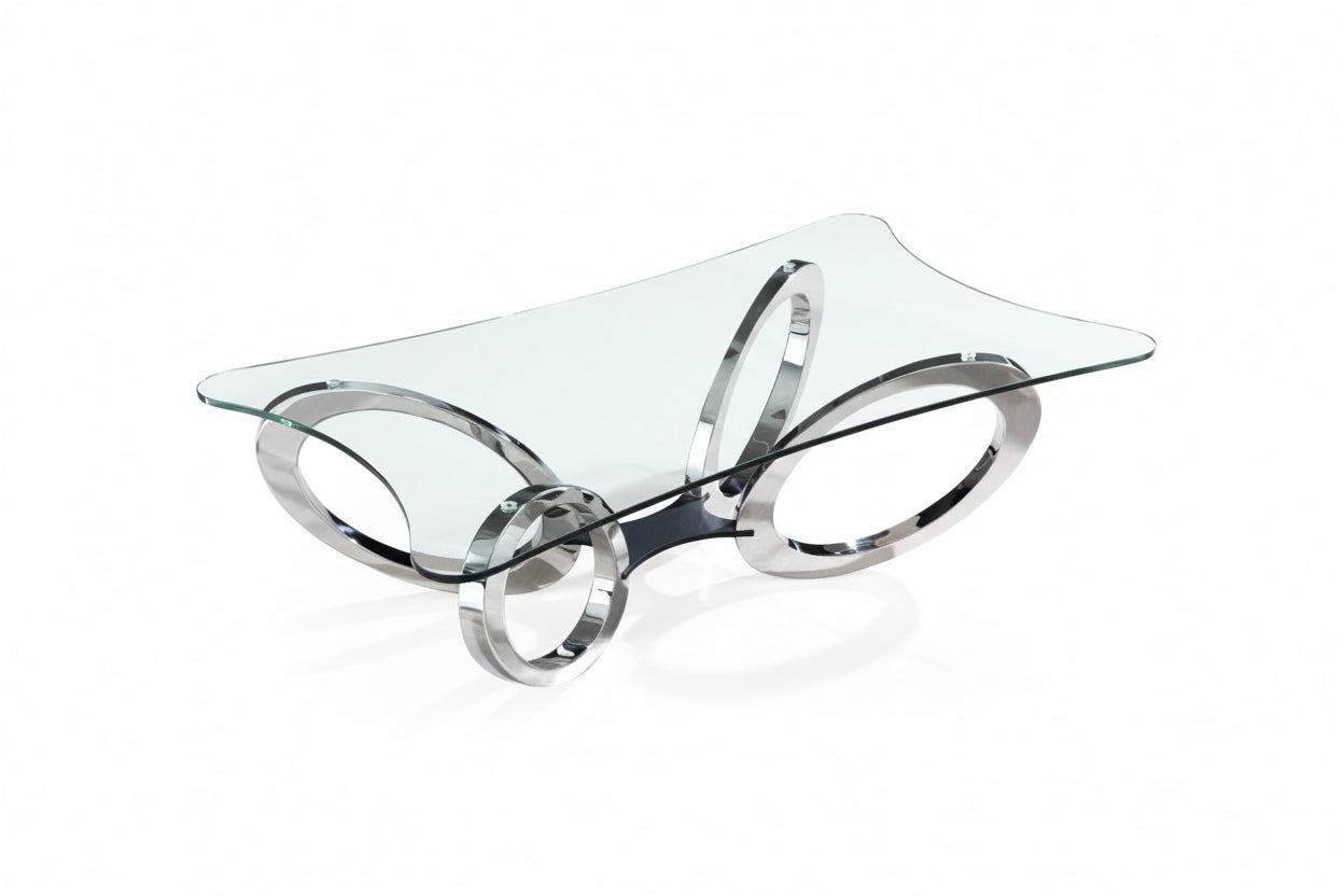 Butterfly Coffee Table with Glass Top