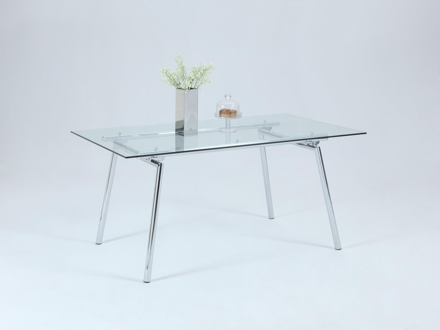 Colleen Dining Table with Chrome-Finished Legs