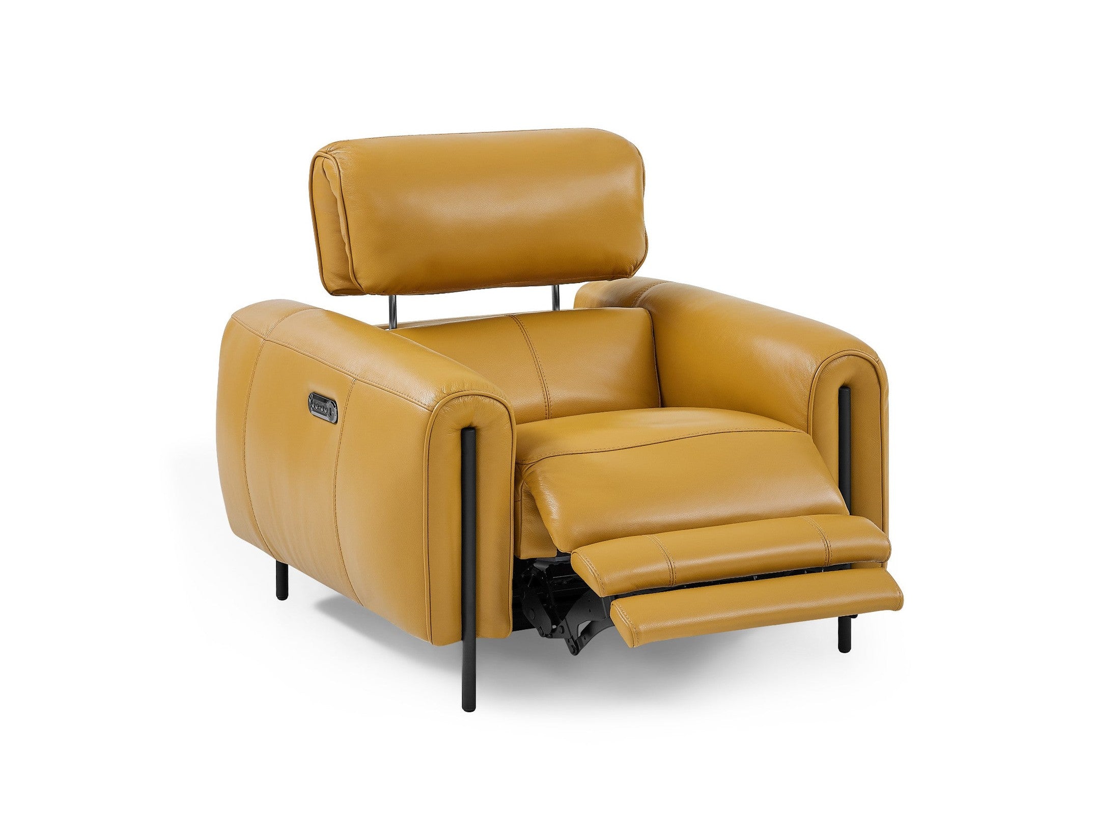 Charm Leather Recliner Armchair, Honey Yellow