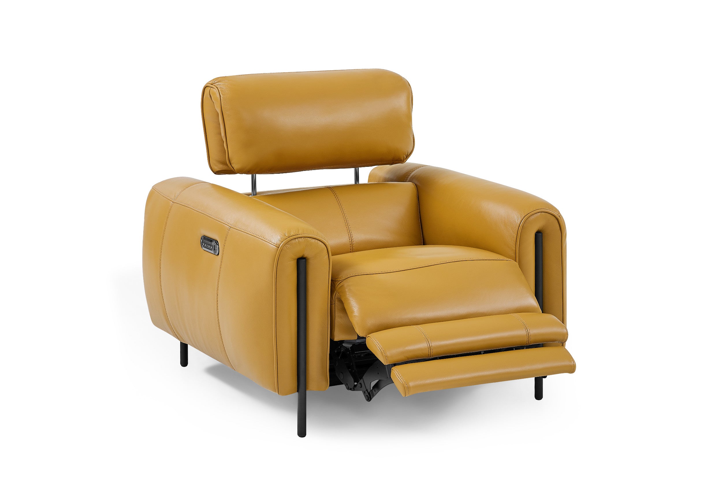 Charm Leather Recliner Armchair, Honey Yellow