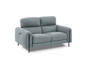 Charm Fabric Loveseat with Two Recliners, Grey Lagoon