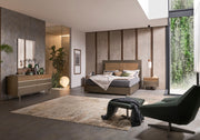 City Life Modern Bedroom Set with Wooden Headboard