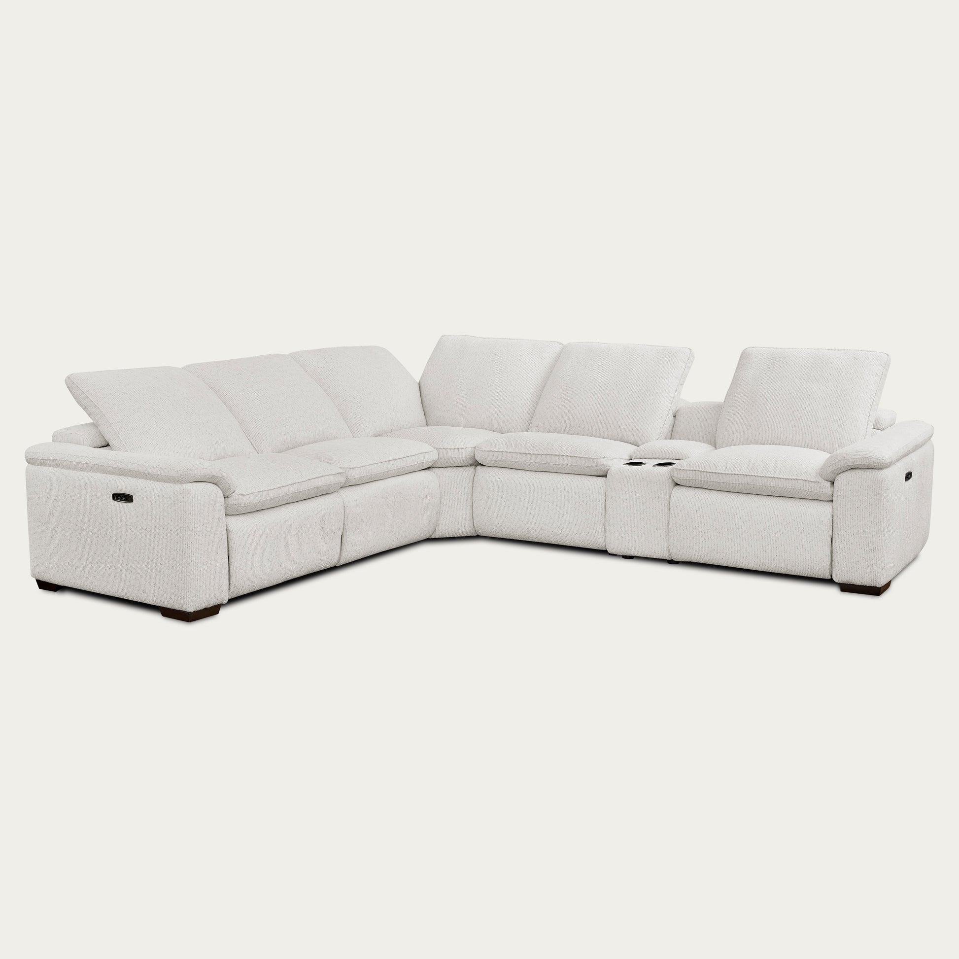 Cloudy white sectional sofa on a white background