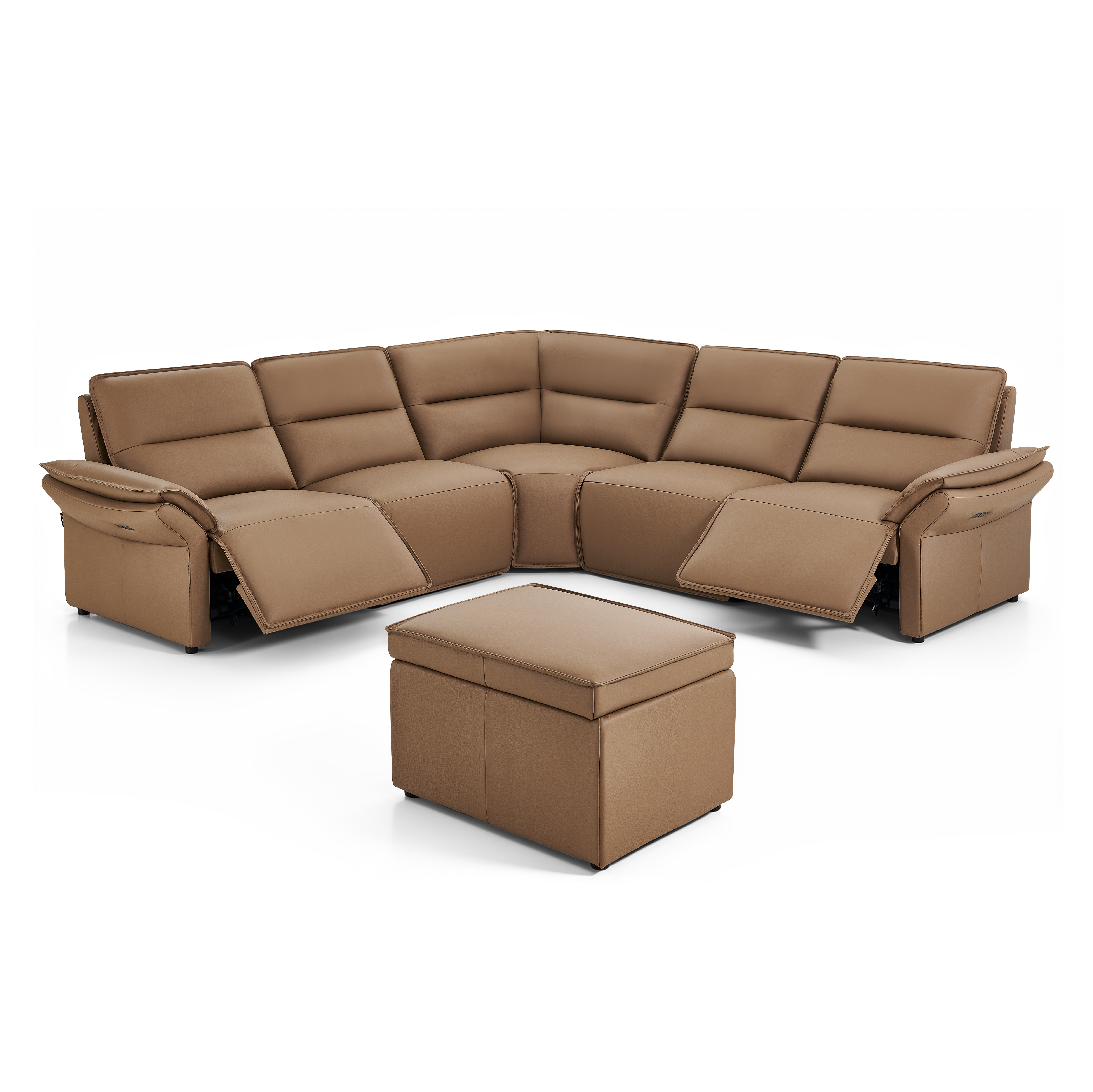 Crown 6-Piece Leather Sectional Set with Two Recliners by Creative Furniture