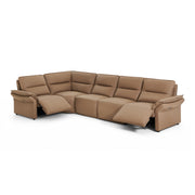 Crown 5-Piece Leather Sectional with Two Recliners
