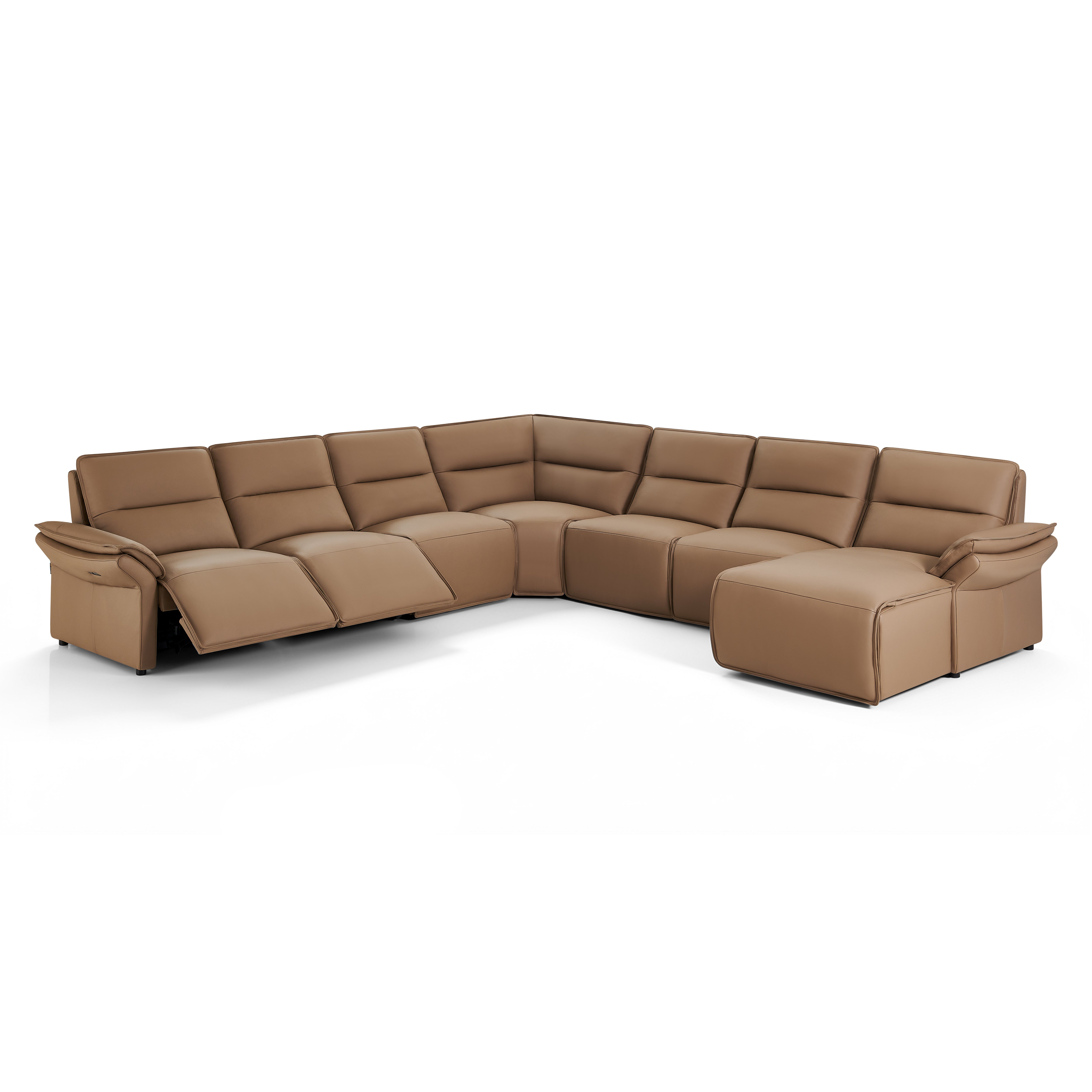 Crown 7-Piece Leather Sectional with Two Recliners by Creative Furniture