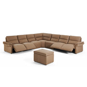 Crown 8-Piece Leather Sectional Set with 4 Recliners