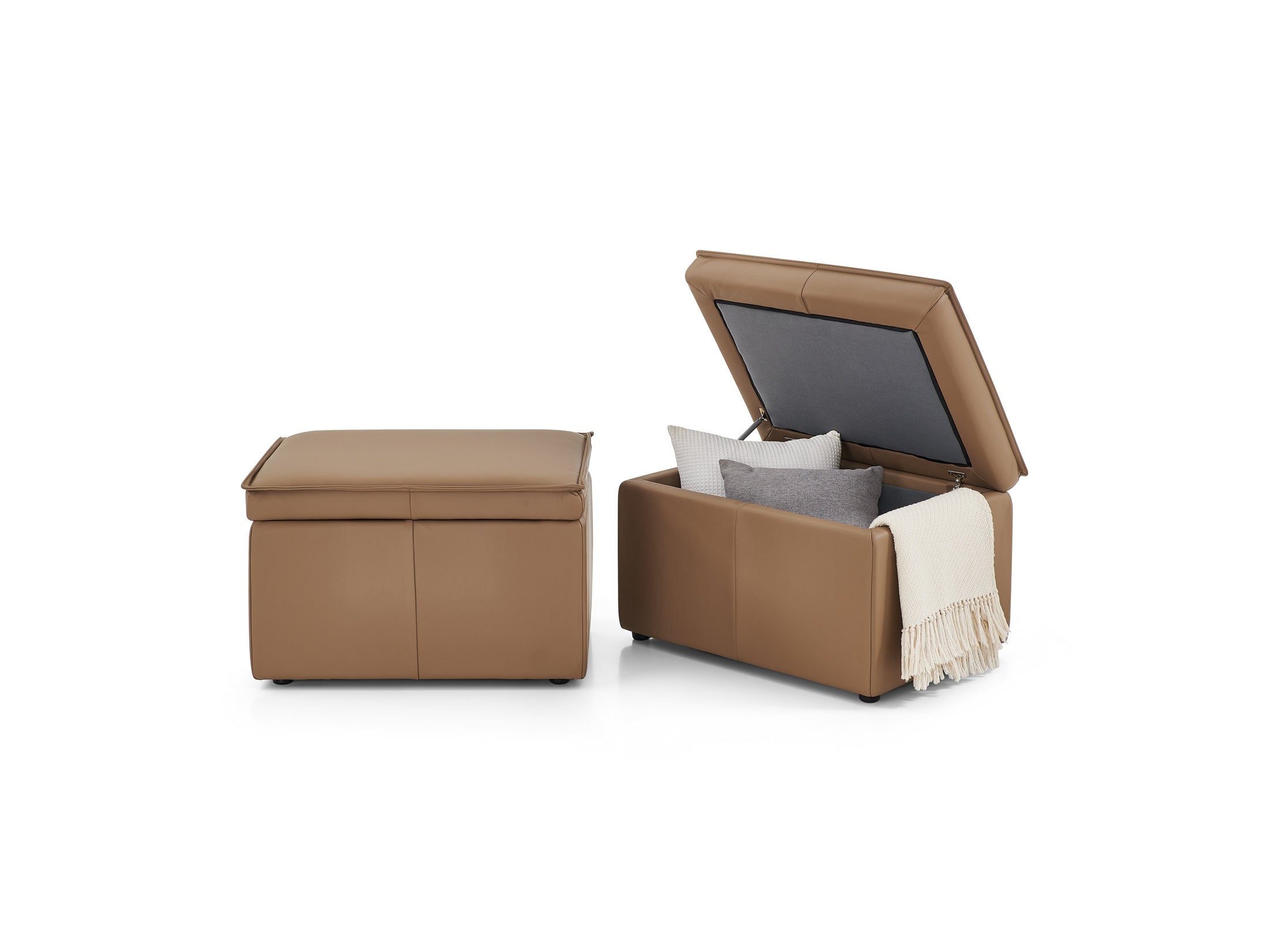 Crown Leather Storage Ottoman