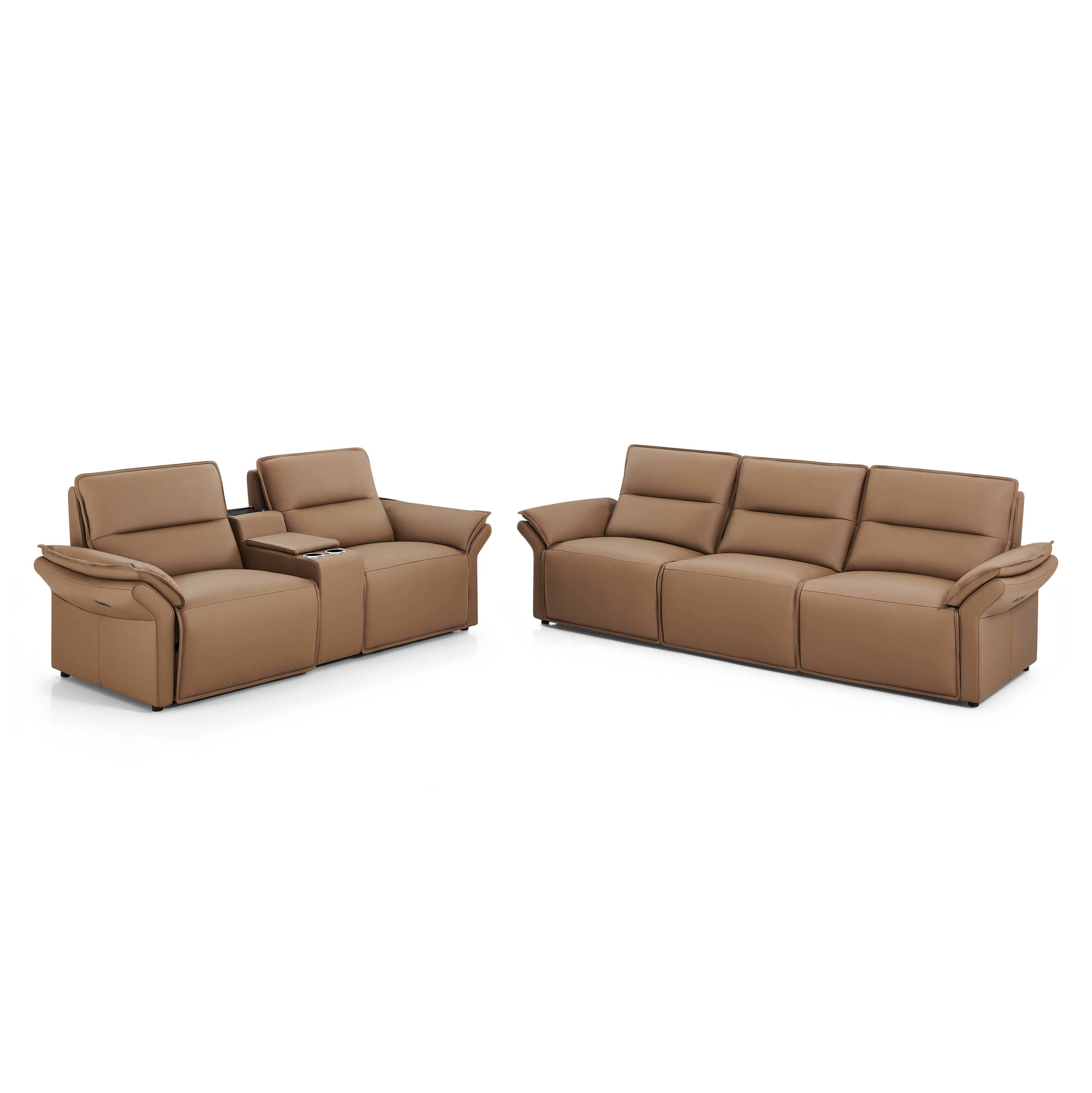 Sofa with Two Recliners + Loveseat with Two Recliners and Console