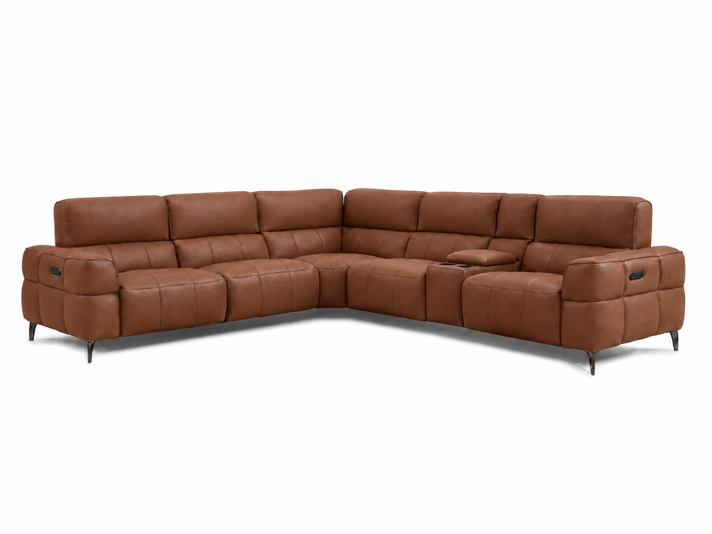 Cubo 6-Piece Sectional Sofa with Recliners, Leather
