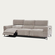 Cubo Sofa with Two Recliners , Grey Mist Fabric