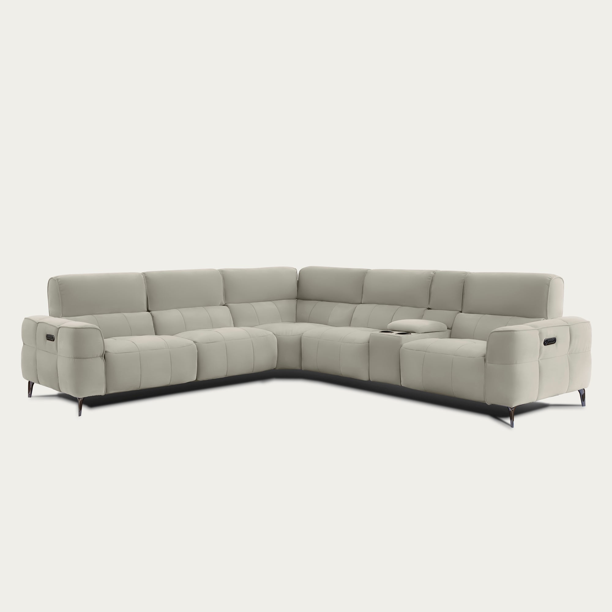 Cubo 6-Piece Sectional Sofa with Recliners, Leather